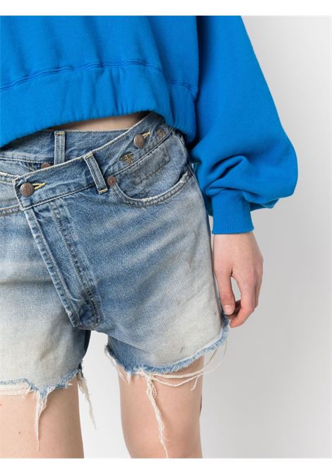 Blue crossover waist denim shorts - women R13 | R13W6055D111D