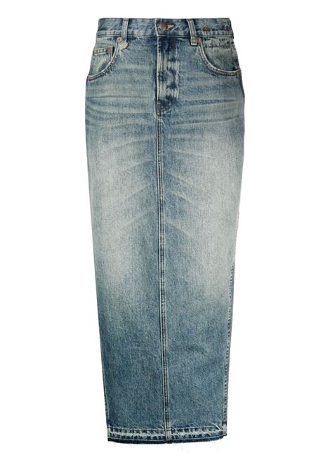 Blue side-slit denim midi skirt - women R13 | R13WD102D173A