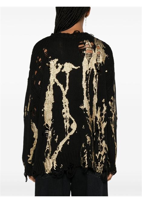 Black painterly-print distressed jumper - women R13 | R13WY197Y126B
