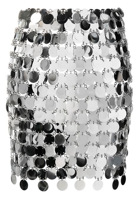 Silver circular-discs mini skirt - women