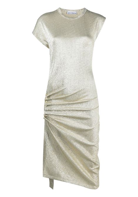 Silver side gathered-detail midi dress ? women  RABANNE | 21EJRO007VI0261M042