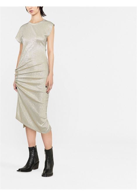 Silver side gathered-detail midi dress ? women  RABANNE | 21EJRO007VI0261M042