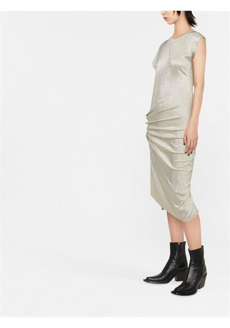 Silver side gathered-detail midi dress ? women  RABANNE | 21EJRO007VI0261M042