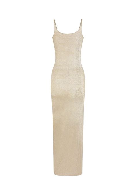 Gold-tone button-embellished ruched maxi dress - women RABANNE | 23PJRO522VI0261M042