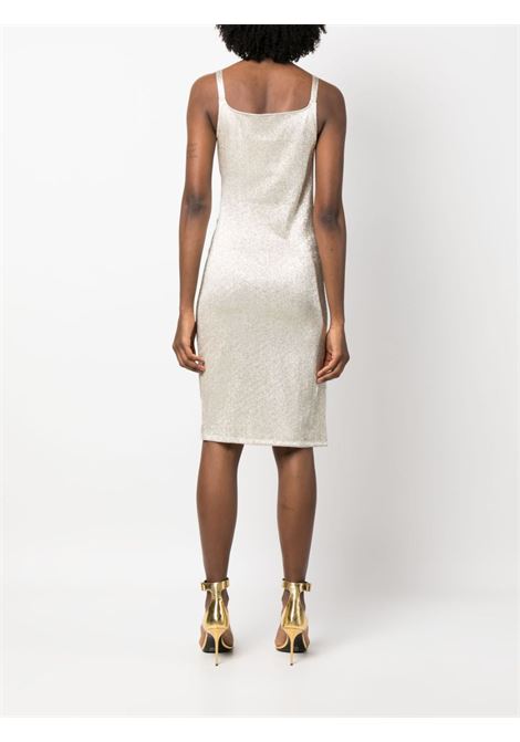 Silver and gold ruched sleeveless mini dress - women RABANNE | 23PJRO523VI0261M042