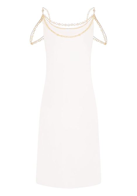 White chain-straps midi dress - women