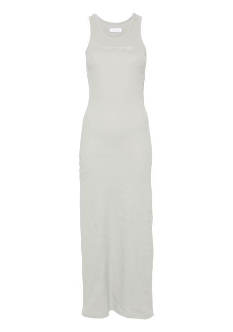 Grey logo-patch maxi dress - women