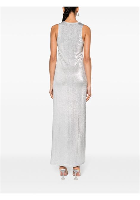 Silver maxi dress with logo ? women  RABANNE | 24PJRO750VI0261P040