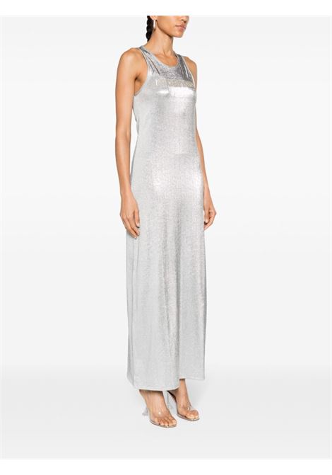 Silver maxi dress with logo ? women  RABANNE | 24PJRO750VI0261P040