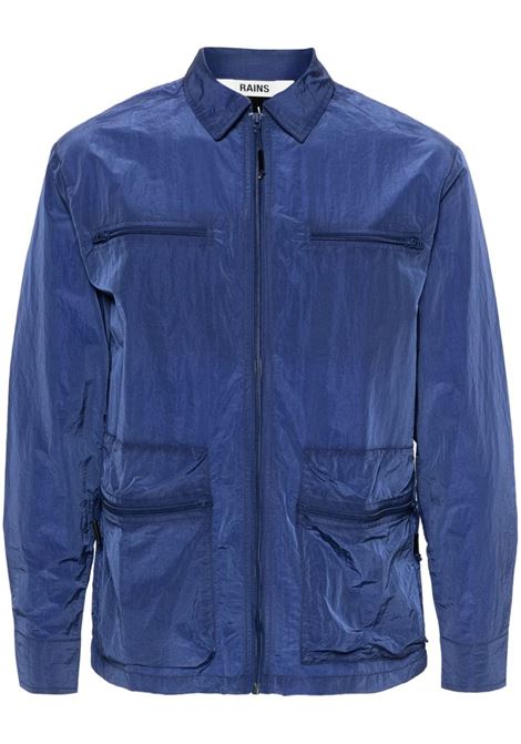 Giacca-camicia con stampa in blu di Rains - unisex RAINS | RA19220STM