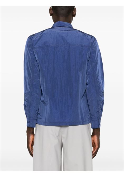 Blue logo-print shirt jacket Rains - unisex RAINS | RA19220STM