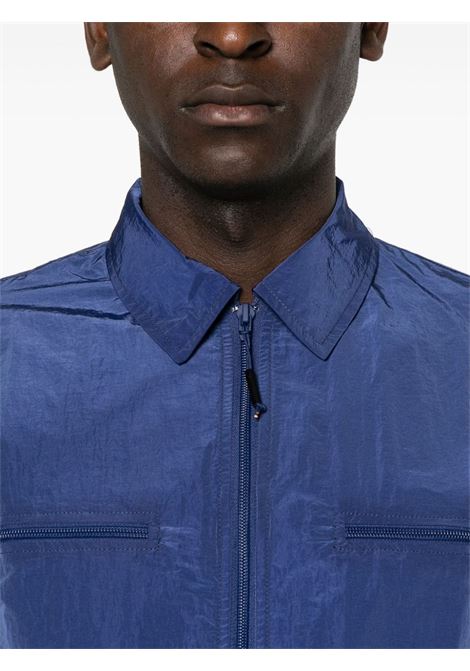 Blue logo-print shirt jacket Rains - unisex RAINS | RA19220STM