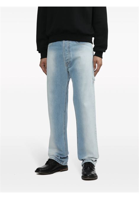 Blue cut-out straight-leg jeans - men RANDOM IDENTITIES | RAN03P0011