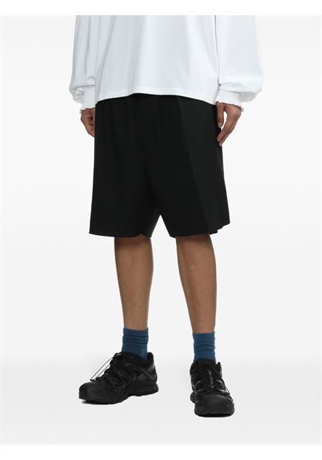 Black pressed-crease shorts - men RANDOM IDENTITIES | RAN03P0041