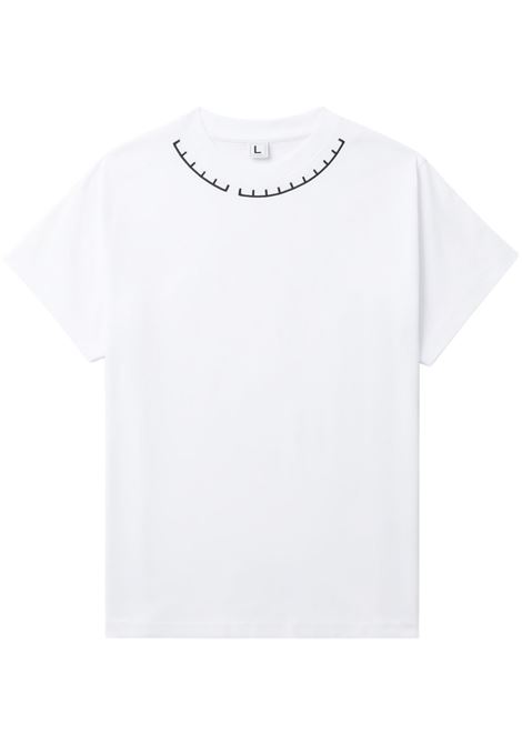 T-shirt a maniche corte stampata in bianco - uomo
