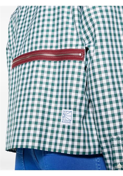 Blue, white and red checked zip-up shirt - men RASSVET | PACC14B0032