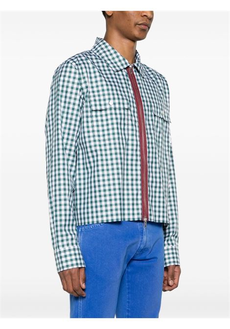 Blue, white and red checked zip-up shirt - men RASSVET | PACC14B0032