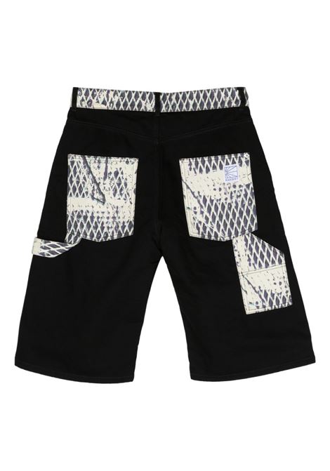 Black mesh-print cotton bermuda shorts Rassvet - men RASSVET | PACC14P0051