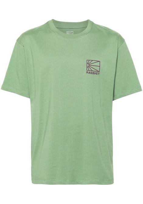 Green logo-appliqu? T-shirt - men