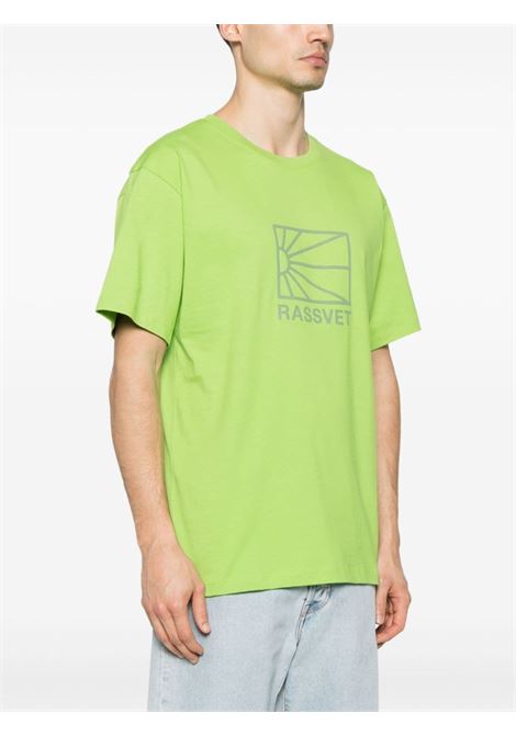 Lime logo-rubberised T-shirt - men RASSVET | PACC14T0022