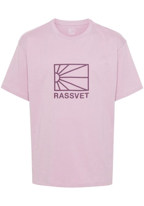 T-shirt con logo in rosa - uomo