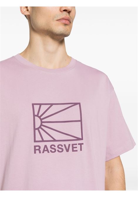 Pink logo-rubberised T-shirt - men RASSVET | PACC14T0023