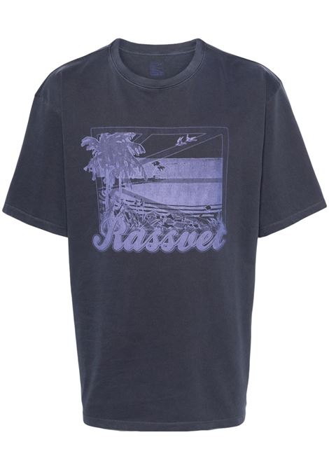 Blue graphic-print T-shirt - women RASSVET | PACC14T0031