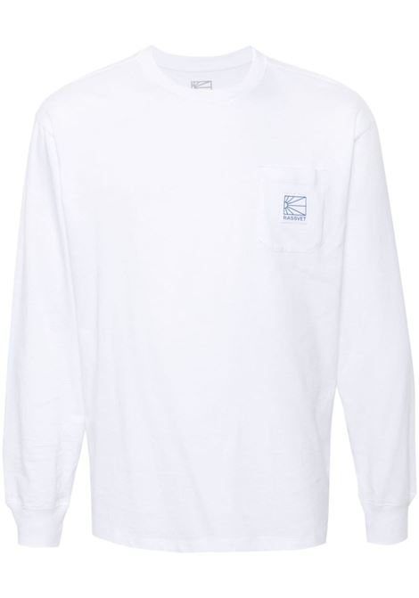 White logo-appliqu? long-sleevedT-shirt - men
