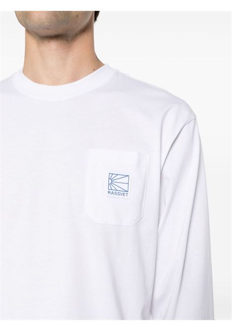 White logo-appliqu? long-sleevedT-shirt - men RASSVET | PACC14T0072