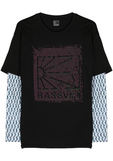 Black Mesh Camouflage T-shirt Rassvet - men RASSVET | PACC14T0111