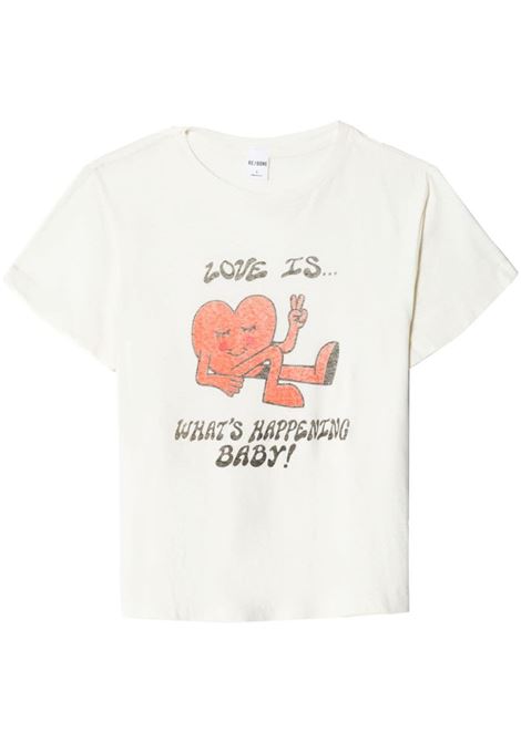 White Classic What's Happening-print T-shirt - women RE/DONE | 02402WCGT284WHT