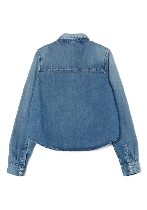 Blue chest-pockets denim shirt - women RE/DONE | 12701WSLMSHTWRNDWN