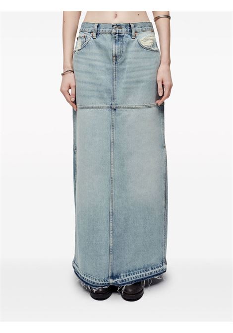 Blue side-slit denim maxi skirt - women RE/DONE | 14105WMRSPSKRPPDTD