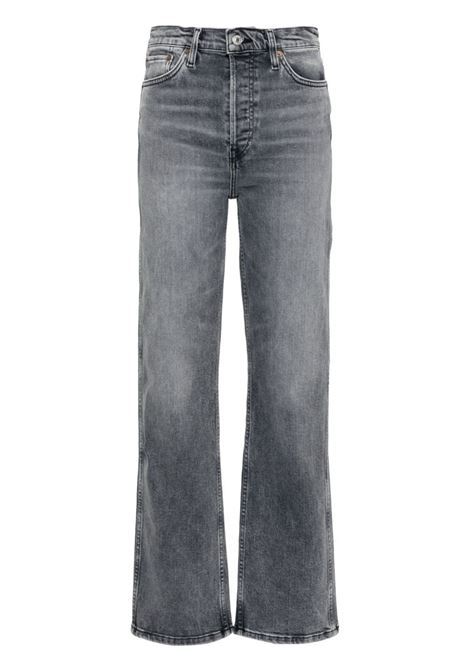 Grey 90s high-rise straight jeans - women