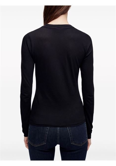 T-shirt Hanes semi trasparente in nero - donna RE/DONE | 38002WSHLSTEABLK