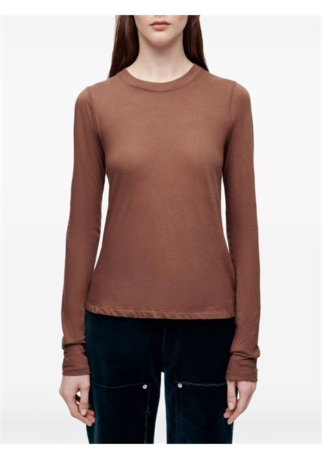 T-shirt Hanes semi trasparente in marrone - donna RE/DONE | 38002WSHLSTEAESPRSS