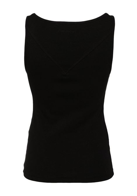 Black scoop-neck ribbed tank top - women REMAIN | 5012631001000