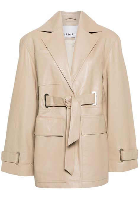 Beige notched-lapel belted jacket Remain - women REMAIN | 5013032209151116