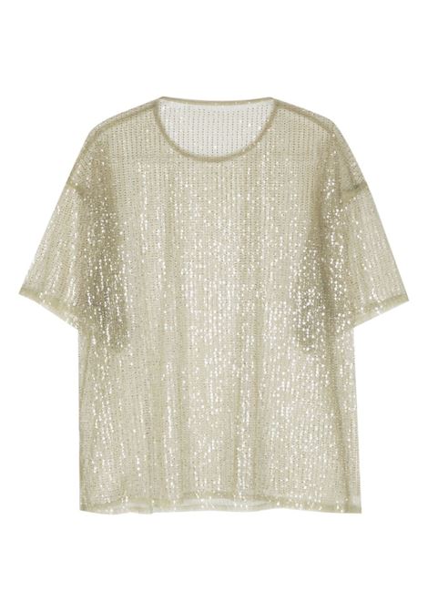 Green sequined semi-sheer top Remain - women REMAIN | 501993349140418