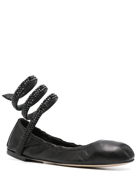 Black Cleo crystal-embellished ballerina shoes - women RENE CAOVILLA | C12073010NA01V050