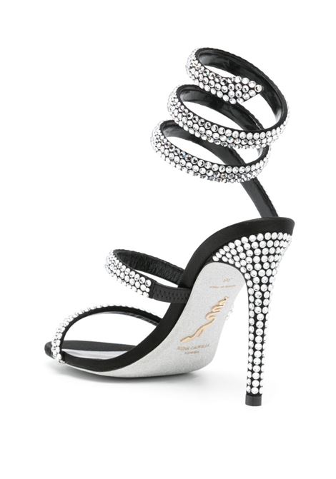 Black and silver Cleo 105mm rhinestone-embellished sandals - women RENE CAOVILLA | C12076105R001V065