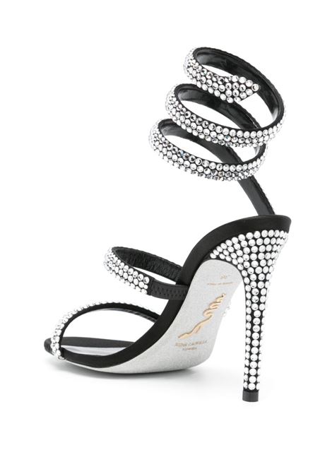 Sandali Cleo con strass 105mm in nero e argento - donna RENE CAOVILLA | C12076105R001V065