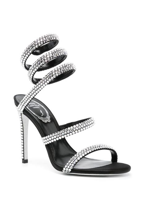 Black and silver Cleo 105mm rhinestone-embellished sandals - women RENE CAOVILLA | C12076105R001V065