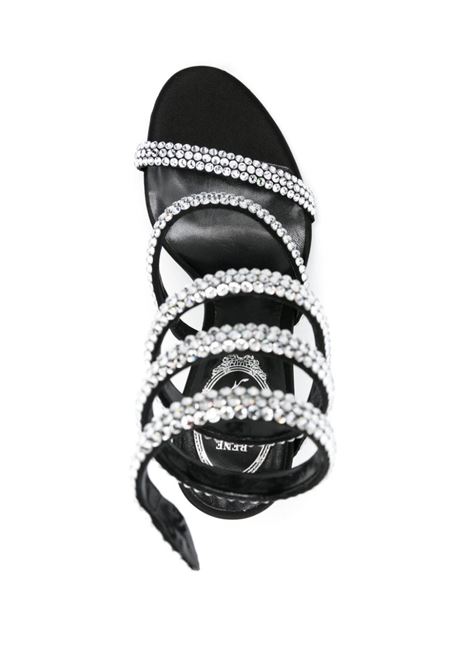 Sandali Cleo con strass 105mm in nero e argento - donna RENE CAOVILLA | C12076105R001V065