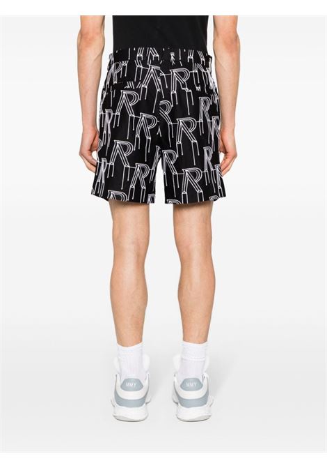 Black Initial-embroidered tailored shorts - men REPRESENT | MLM71701