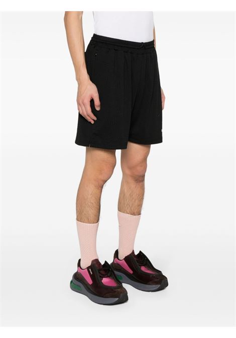 Black perforated-design shorts - men REPRESENT | OCM50401