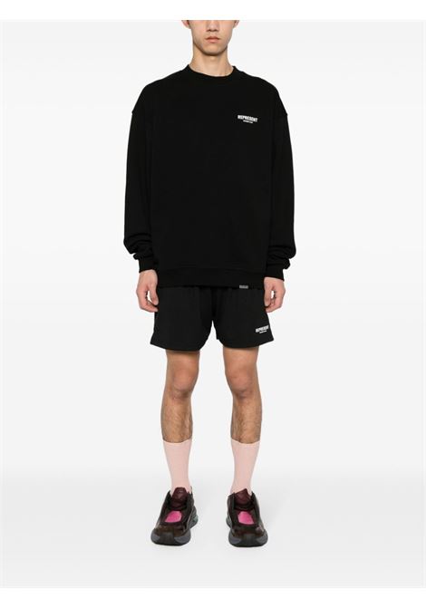 Black perforated-design shorts - men REPRESENT | OCM50401