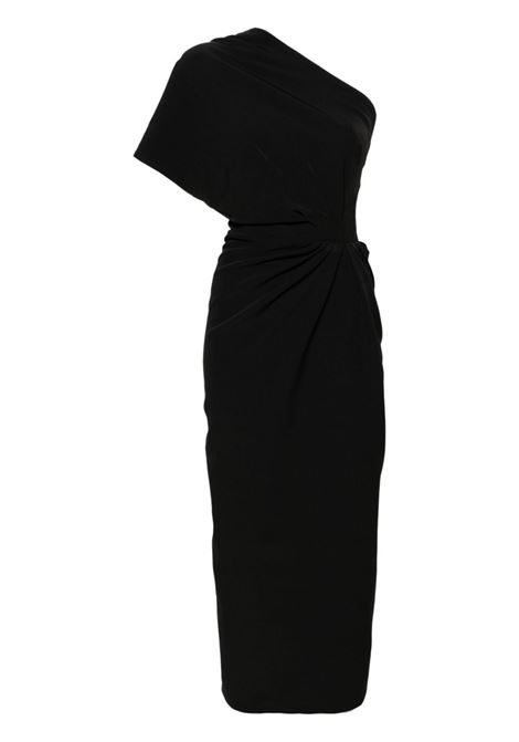 Black one-shoulder midi dress Rhea Costa - women RHEA COSTA | Dresses | 23090DMDBLK