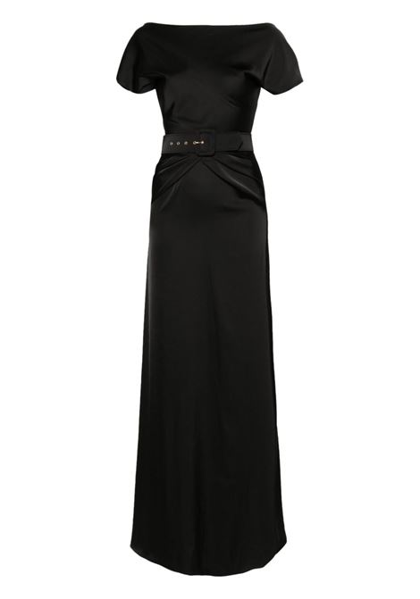 Black pleat-detail maxi dress Rhea Costa - women RHEA COSTA | Dresses | 23265DLGBLK
