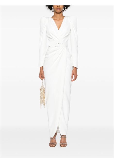 White Chloe belted crepe dress - women RHEA COSTA | 23281DLGIVRY